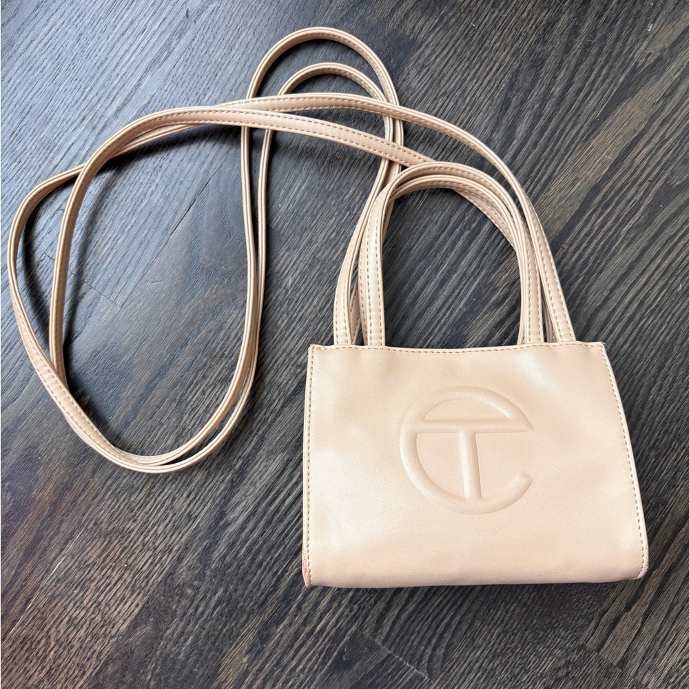 Telfar Small Cream PVC Shoulder Bag